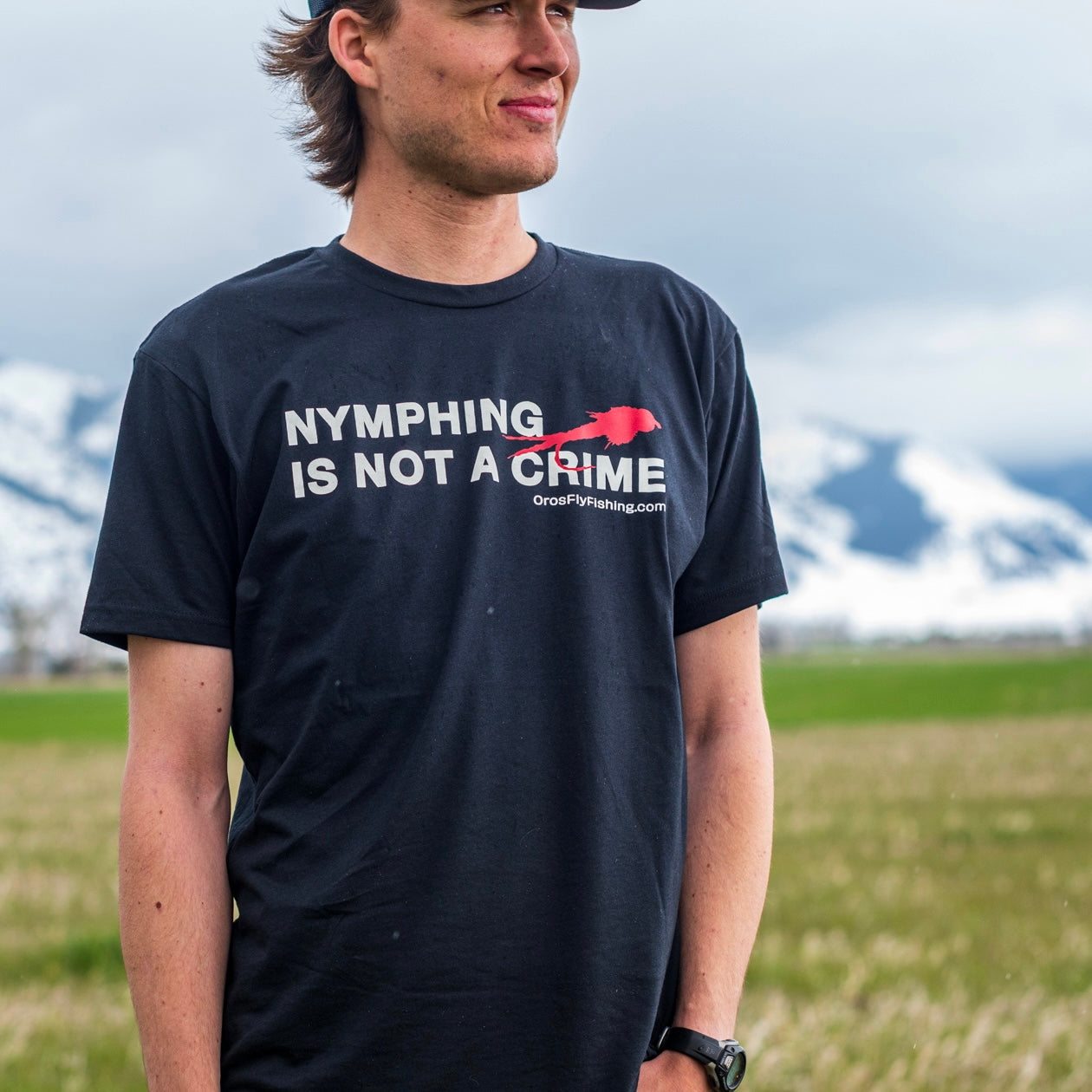 Black "NYMPHING IS NOT A CRIME" Short Sleeve T-shirt